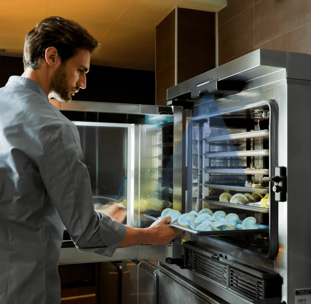 Commercial combi oven in a professional kitchen
