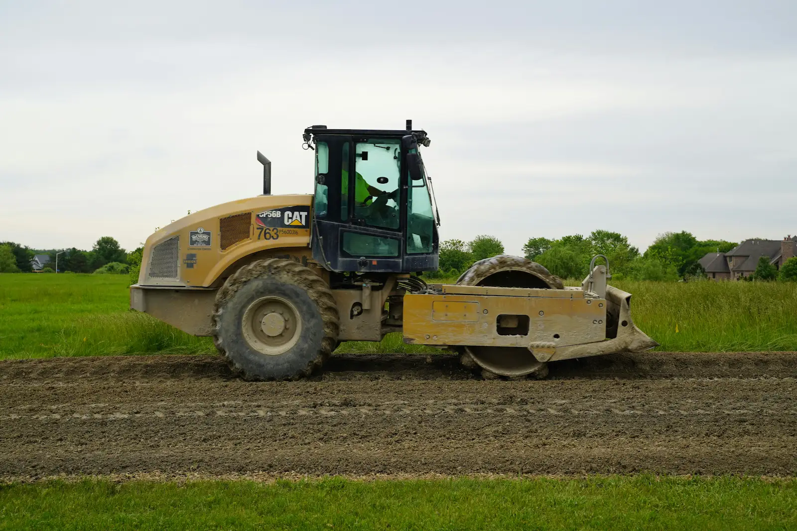 Road roller for compaction work